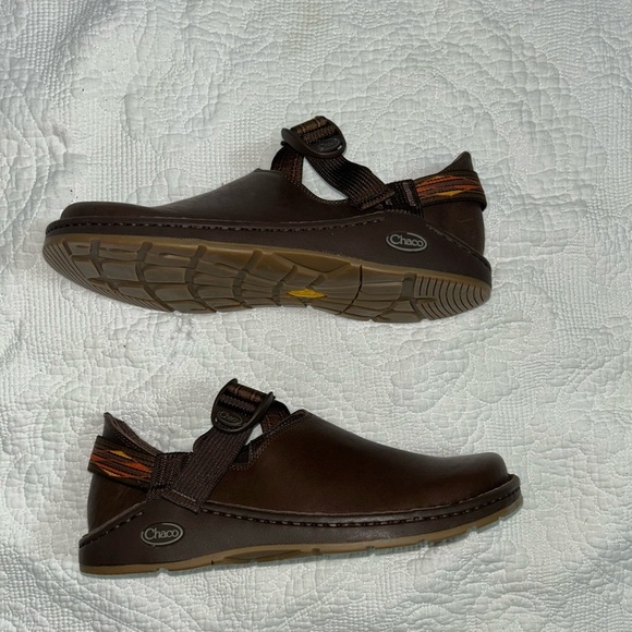 Chaco Men's Brown Slip-On Shoes with Orange Accents - Picture 5 of 12